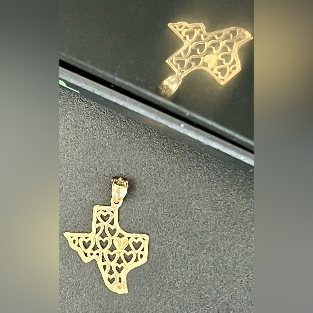 New Solid 14K Deep in the Heart of Texas Necklace Jewelry Charm Pendant